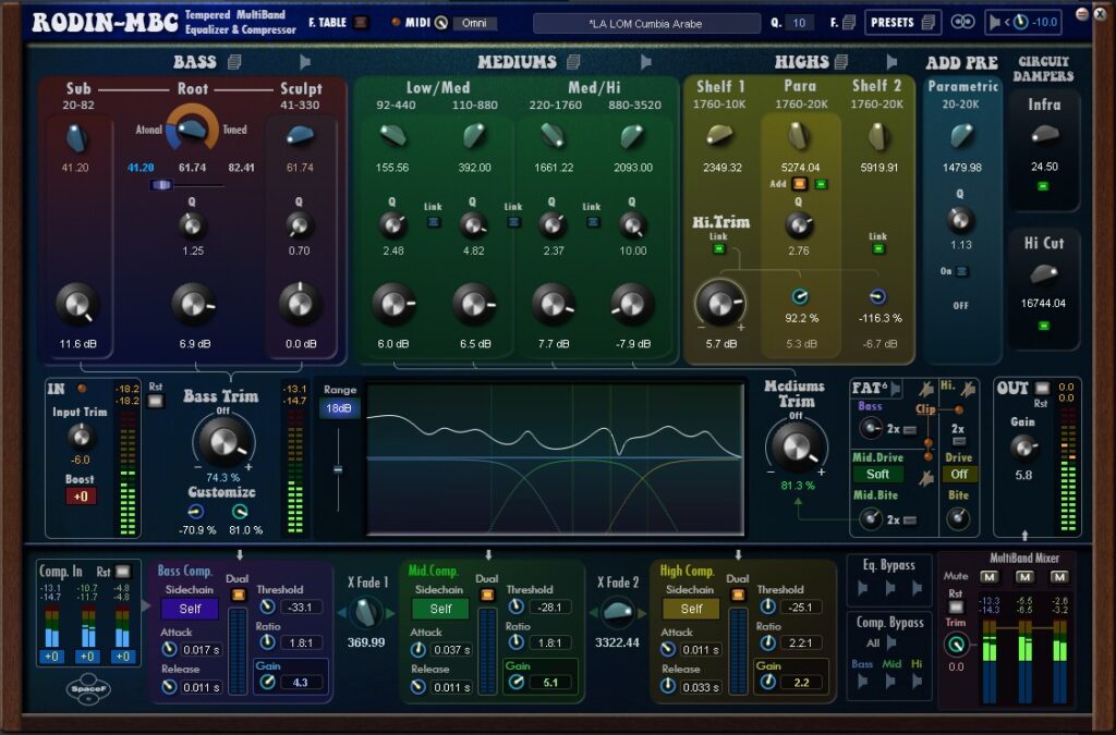 Rodin MBC Tempered Multiband Equalizer and Compressor for mix and mastering